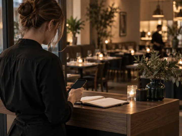 Bokningsdisk i en restaurang före kvällens service